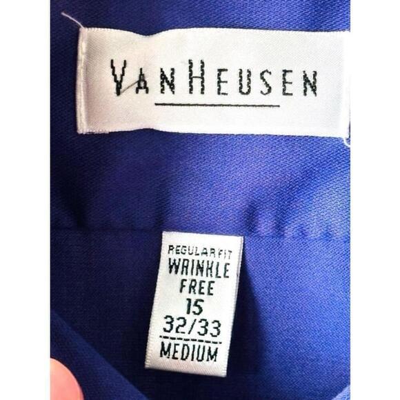 Van Heusen Men’s Medium 15 32/33 Regular Fit Button Down Business Casual Shirt - Picture 5 of 8